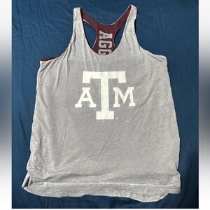 Reversible Women’s L Texas A&M Racer back Tank Top Aggies Collegiate College